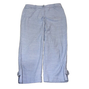 Talbots Perfect Crop Pant 8P Light Blue Cotton Cropped Pants